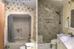 Dated-Shower-Insert-and-Wallpaper-Replaced-with-Full-Height-Tile-Shower-Remodel